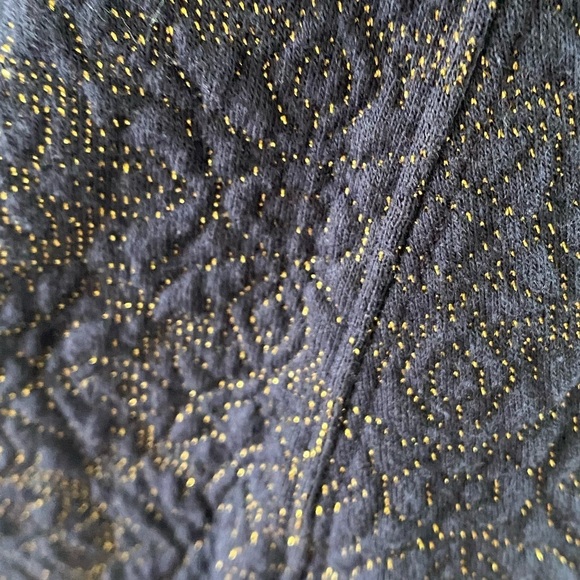 Michael Kors Navy & Gold Flecked Knee Length Dress Luxury V Neck Medium Autumn - Picture 5 of 7